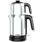 COFI 1453 Doppelter Edelstahl-Teekocher Teewasserkocher Wasserkocher 1,7/1 Liter 2200W Silber