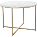 LEONIQUE Esstisch LEONIQUE "Gondat", bunt (marmor, golden, goldchrome, marmor), B:90cm H:76cm T:90cm, Tische, Esstisch, mit Tischplatte in Marmor-Optik, Gestell aus Metall golden, Höhe 76 cm