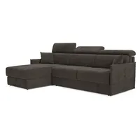 Miryam Ecksofa Mit Matratze Mit Verstellbaren Kopfstützen Aus Weichem, Fleckenabweisendem Stoff T31 232 Cm Links Schwarz