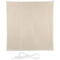 Relaxdays Sonnensegel, Beige, Textil, Metall, 400x400 cm Sonnen- ,