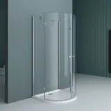 doporro Halbkreisdusche Duschkabine 100x100x190cm Glasdusche ESG-Sicherheitsglas Klarglas inkl. Easy-Clean-Beschichtung Rav03K