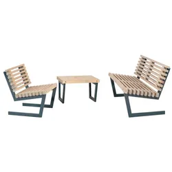 PLUS Siesta Loungeset 2 - Sessel, Bank / Tisch klein und Sofa - 80 cm