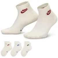 Nike Everyday Elevated Ankle Socken 3er Pack Beige/Mehrfarbig 42-46