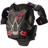 Alpinestars A-6 Protektorenweste - Schwarz/Dunkelgrau/Rot / XS/S