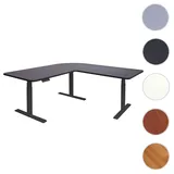 Mendler Eck-Schreibtisch HWC-D40, Computertisch elektrisch höhenverstellbar 178x178cm 84kg MVG - schwarz, schwarz