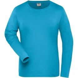 Damen Bio Stretch Langarmshirt "JN1803" UV-Schutz - M - turquoise