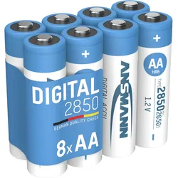 Mignon AA Akku 2850 mAh Hohe Kapazität silber No Size