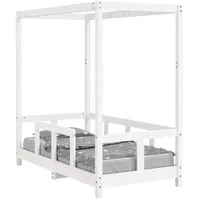 vidaXL Kinderbett 70 x 140 cm Kiefer massiv weiß