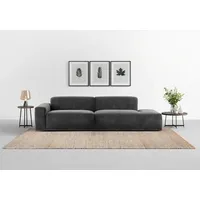 TRENDMANUFAKTUR Big-Sofa »Braga, mit hochwertigem Kaltschaum, Megasofa, in Cord erhältlich«, modernes Big-Sofa, Couch mit hohem Sitzkomfort, 277/72/107 cm B/H/T: grau