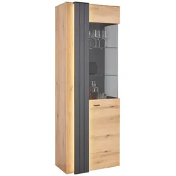 Vitrine Verdana in Eiche/Grau