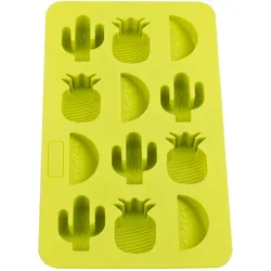 Eiswürfelform Tropical, Silikon, grün - Kaktus, Ananas, Melone