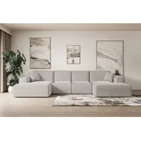 ALTDECOR Wohnlandschaft SIERRA-U-S, Couch mit Schlaffunktion, Wohnzimmer - Wohnlandschaft, Corner Sofa Bett Eckcouch Couch L-Form Schlafcouch Ausziehbar braun|grau