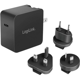 Logilink USB-Reiseadapter, USB-C, GaN-Technologie, schwarz