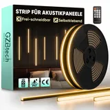 GZBtech Akustikpaneele LED Streifen mit Fernbedienung 10M, Flexible Schneidbar 3000K Warmweiss Dimmbar Wandpaneele Strip light, IP67 wasserdicht Schwarz Selbstklebend Licht für Akustikpaneel, Regal