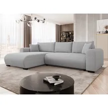 Mirjan24 Ecksofa Cord 2-Sitzer Grau