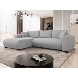 Mirjan24 Ecksofa Cord 2-Sitzer Grau