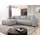 Mirjan24 Ecksofa Cord 2-Sitzer Grau