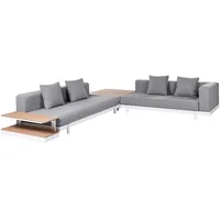 Beliani 5-Sitzer Loungeset 4-teilig grau/weiß