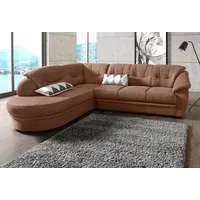 Ecksofa SIT & MORE "Savoni L-Form", braun, B:267cm H:90cm T:206cm, NaturLEDER (echtes Rindsleder) in Sitz und Rücken. Korpus in passendem Kunstleder SOFTLUX bezogen;Luxus-Microfaser (100% Polyester);Struktur ( 100% Polyester);Luxus-Microfaser ALTARA NUBUCK (100% Polyester), Sofas, Ecksofa, wahlweise mit Bettfunktion