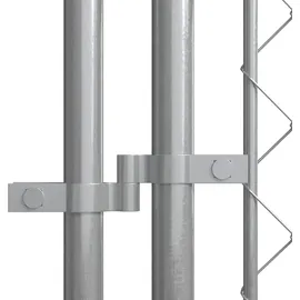 vidaXL Hundezwinger 7,6 x 3,8 x 2,3 m Stahl Grau