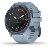 Garmin Descent Mk2S mit Silikonarmband hellblau/blau