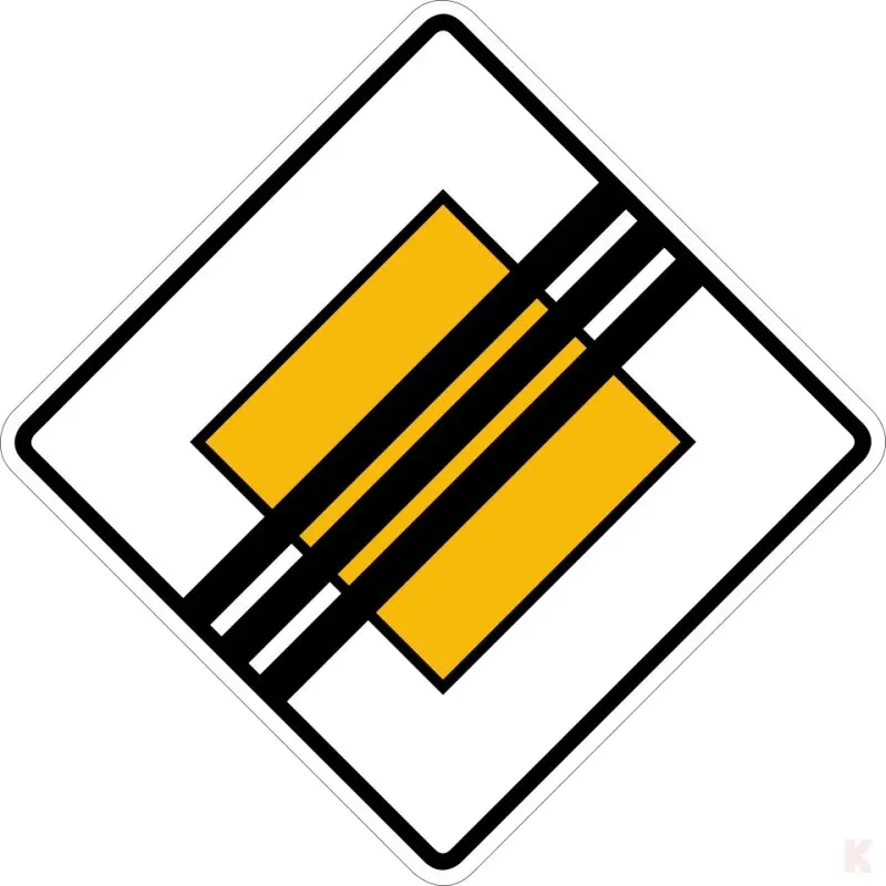Klemos 2x2 – Verkehrszeichen Vorfahrtsstraße Ende 307