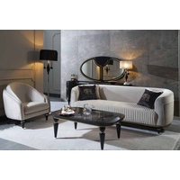 JVmoebel Sofa Moderne Weiße Sofagarnitur 3+1 Sitzer Stoff Sofa Couch Garnitur Grau, Made in Europe grau