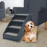 Hundetreppe Mit 4 Stufen Klappbar Dunkelgrau