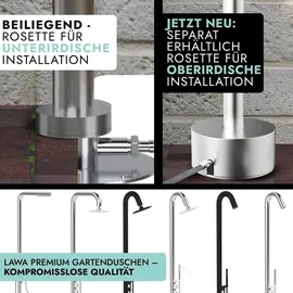 lawa living and lifestyle Gartendusche Edelstahl silber