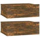 vidaXL Nachtschrank 2-teilig 40 x 30 x 15 cm Räuchereiche
