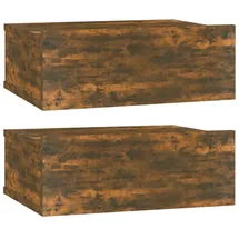 vidaXL Nachtschrank 2-teilig 40 x 30 x 15 cm Räuchereiche