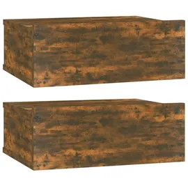 vidaXL Nachtschrank 2-teilig 40 x 30 x 15 cm Räuchereiche