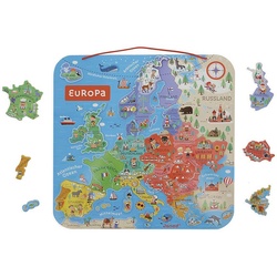 Janod Puzzle Magnetisches Puzzle Europa, 40 Puzzleteile bunt