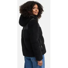 Marikoo Damen, Winterjacke "Kaguraa", warme Teddyfell Sherpa Jacke Frauen - N030 M, schwarz, - M