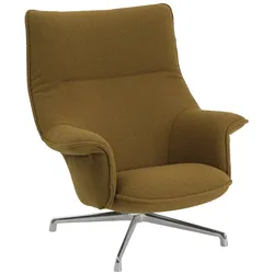 Muuto Doze Lounge Chair, high back, swivel base, hearth 8 / polished aluminium