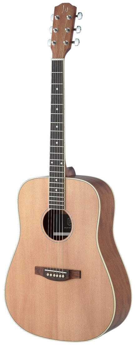 J. N. ASY-D LH Asyla Serie, 4/4 Dreadnought-Akustikgitarre mit massiver Fichtendecke, Linkshänder-Mo