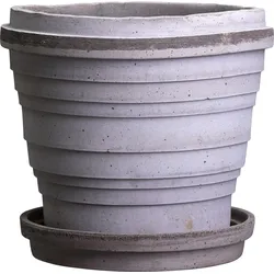 Planet Jupiter Blumentopf 25 cm grau mit Untersetzer