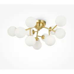 Moderne Deckenlampe von Maytoni - 12-flammige Deckenleuchte mit Metallrahmen und Glasdiffusoren