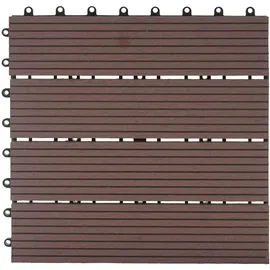 Mendler WPC Bodenfliese Rhone braun 30 x 30 cm 11 St.