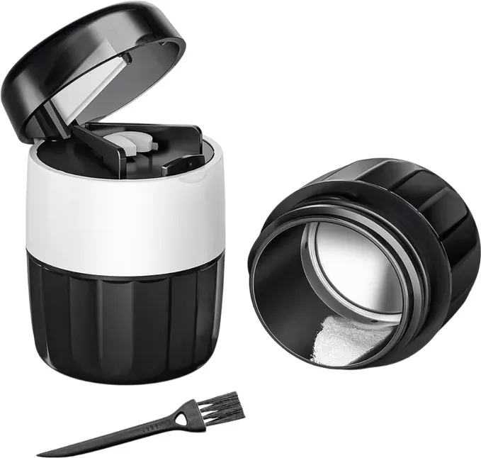 VVM 3-in-1 Tablettenmühle und Tablettenteiler, Tablettenmühle für feines Pulver mit Edelstahl-Mahlkopf, Pillenmühle mit Aufbewahrung für Tabletten, Teiler für kleine und winzige Tabletten