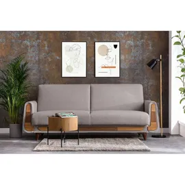 konsimo® Schlafcouch 3-Sitzer Grau