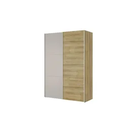 Sconto Schwebetürenschrank Dreamer 153 x 220 x 65 cm Schwarz/Weiß