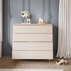 lookway Kommode AURA 95 x 90 x 40 cm Beige / Gold