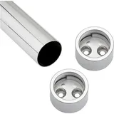 So-tech - sotech Schrankstangenset 800 mm zylindrisch Garderobenstange Chrom poliert bestehend aus Kleiderstange inkl. 1 Paar zylindrischen
