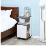Homcom Nachtschrank 35 x 29,5 x 65,5 cm Grau/Weiß