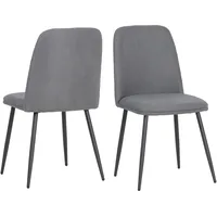 Albatros Bono Stoffstuhl Grau– 2er-Set Esszimmerstühle im modernen Retro-Design,