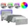 vidaXL Bettgestell mit Kopfteil LED-Beleuchtung Betongrau 140x200 cm