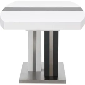 vente-unique Esstisch ausziehbar - 6 bis 8 Personen - MDF lackiert - Grau & Weiß - NOAMI II - Dunkelgrau