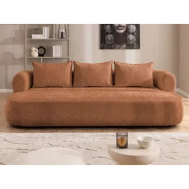 Home Affaire Big-Sofa HOME AFFAIRE "LUSSAC 4-Sitzer Design-Sofa mit Zierkissen, Maße B/T/H: 242/123/78 cm", terra, B:242cm H:78cm T:122,5cm, 100% Polyester, Sofas, Big-Sofa, hoher Sitzkomfort und modernes Design, Sofa ohne Bettfunktion