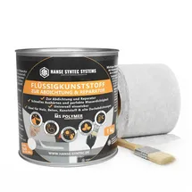 hanse syntec systems Flüssigkunststoff Set 1 kg Weiß inkl. Vlies & Pinsel